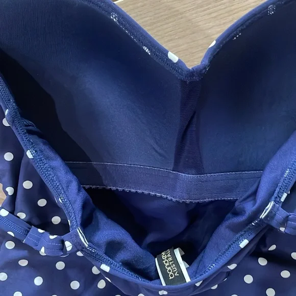 Bond Eye Australia Navy & White Polka Dot Swimsuit Tankini Top & Bottom size 10 - Picture 8 of 8